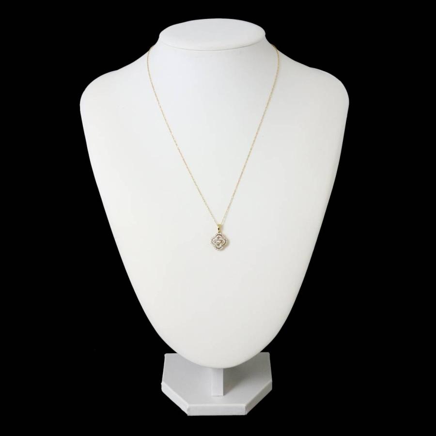 0.48ct フラワーモチーフ ダイヤ ペンダント ネックレス K18YG 18金