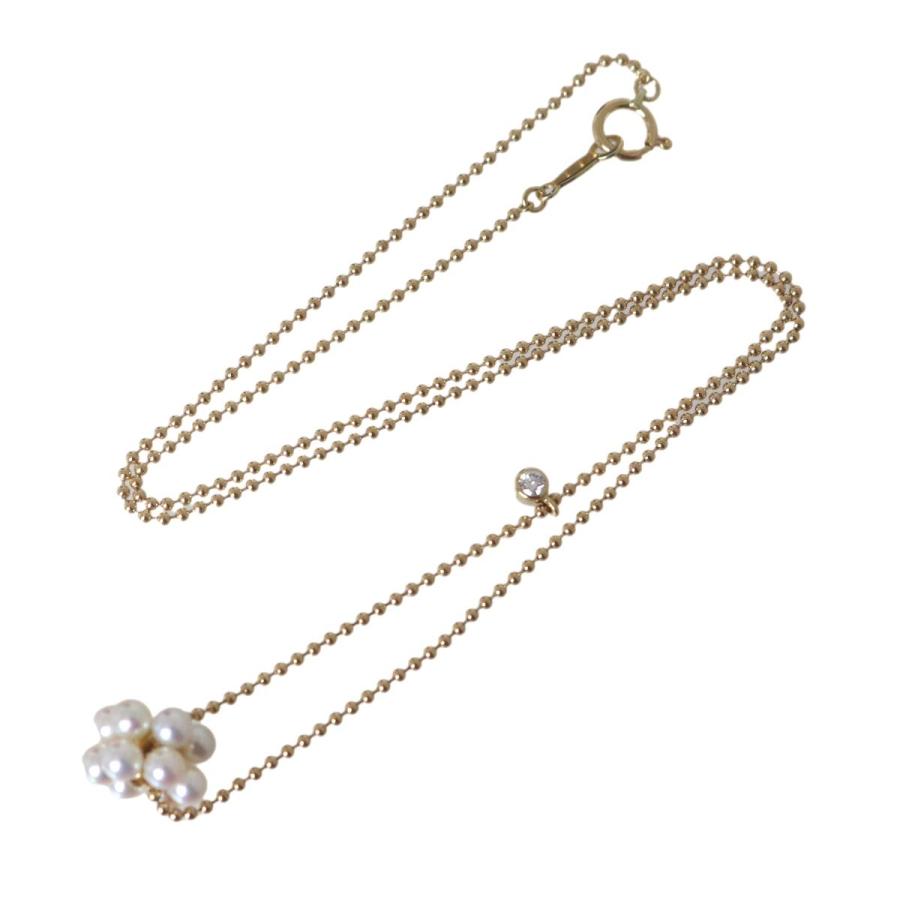 MIKIMOTO ミキモト ベビーパール ダイヤ ボールチェーン ネックレス K18YG 約39.5cm 3.3mm珠×12P 約3.4g NT 磨き仕上げ品 Sランク_2