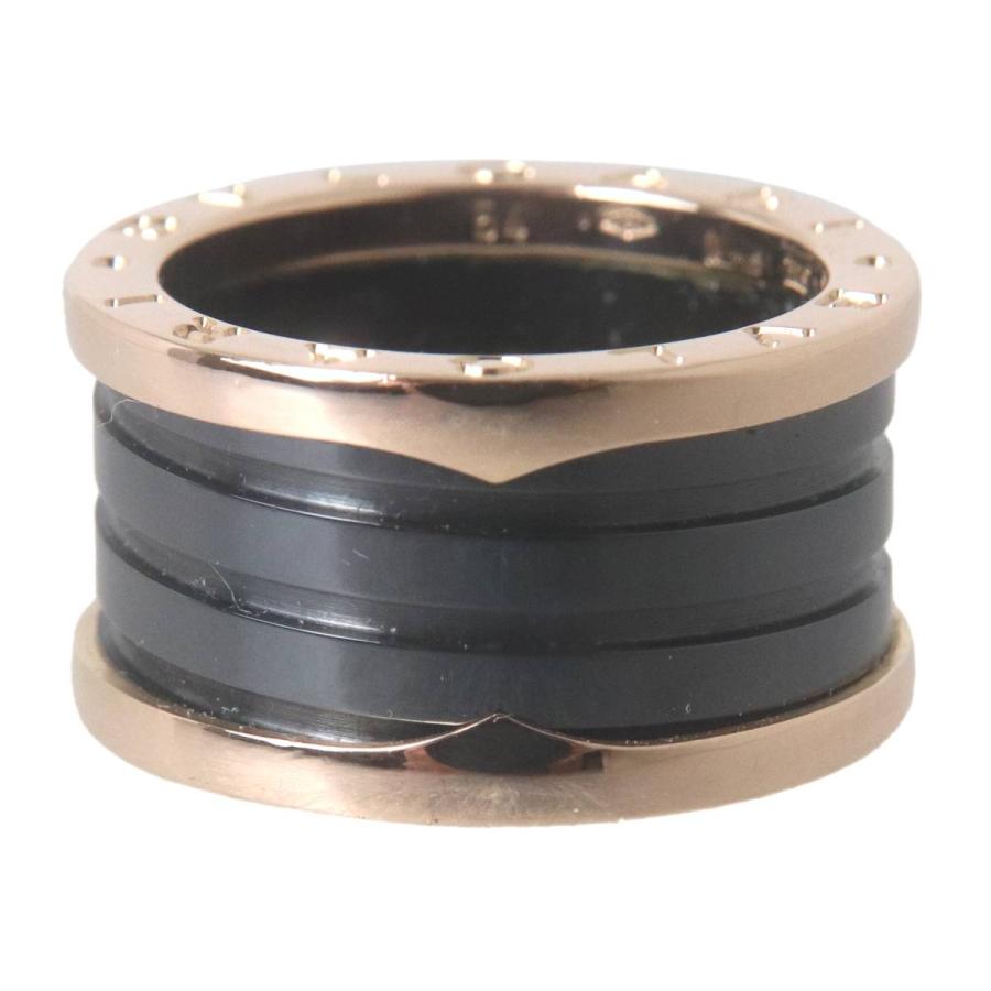 BVLGARI ブルガリ B-ZERO1 ビーゼロワン 4バンド リング セラミック 指輪 K18PG #54 約13号 幅12mm 約9.7g NT 美品 Aランク_2
