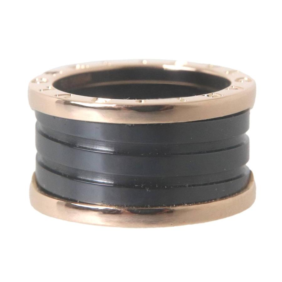 BVLGARI ブルガリ B-ZERO1 ビーゼロワン 4バンド リング セラミック 指輪 K18PG #54 約13号 幅12mm 約9.7g NT 美品 Aランク_3