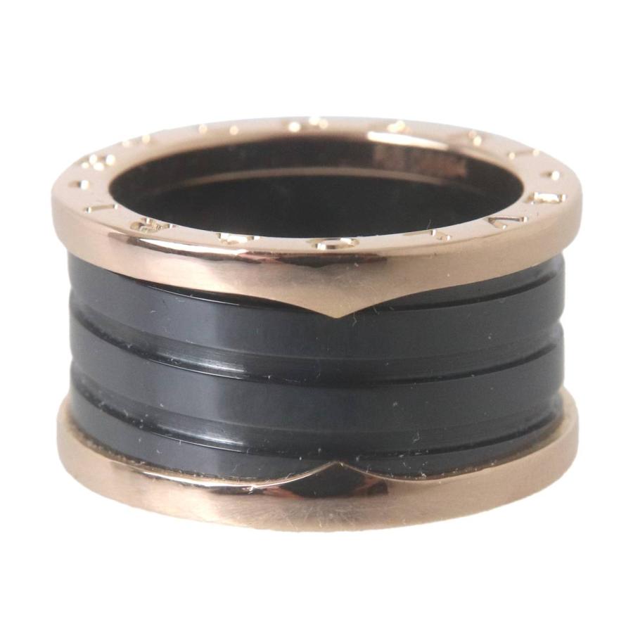 BVLGARI ブルガリ B-ZERO1 ビーゼロワン 4バンド リング セラミック 指輪 K18PG #54 約13号 幅12mm 約9.7g NT 美品 Aランク_4