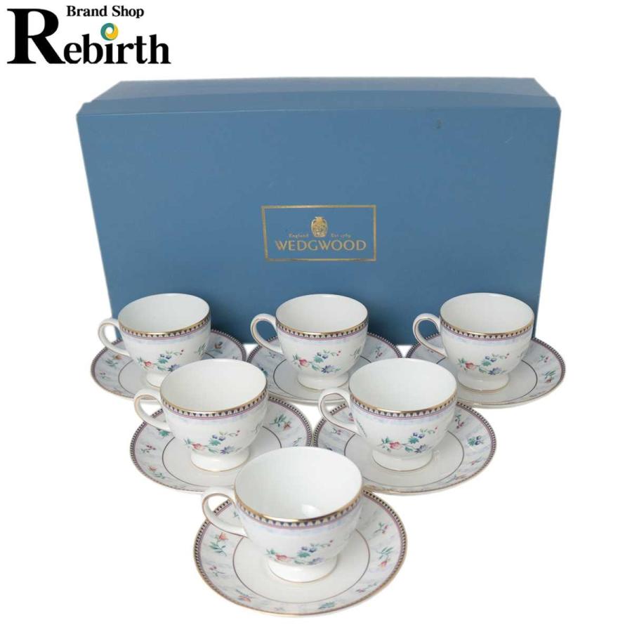 WEDGWOOD/ウェッジウッド カップ\u0026ソーサー 6客セット SUNBURST サンバースト BONE CHINA NT 美品