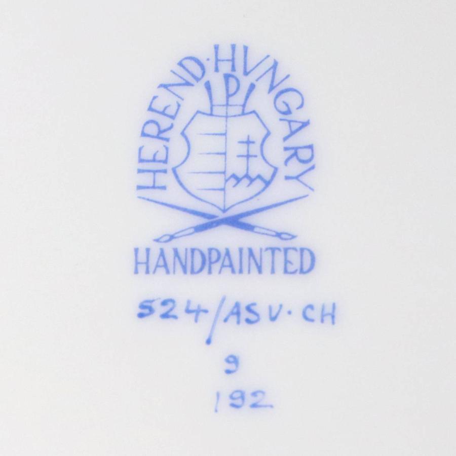 HEREND ヘレンド 大皿 プレートアポニー 3枚 ホワイト×グリーン×金彩 直径約25cm NT Bランク_3