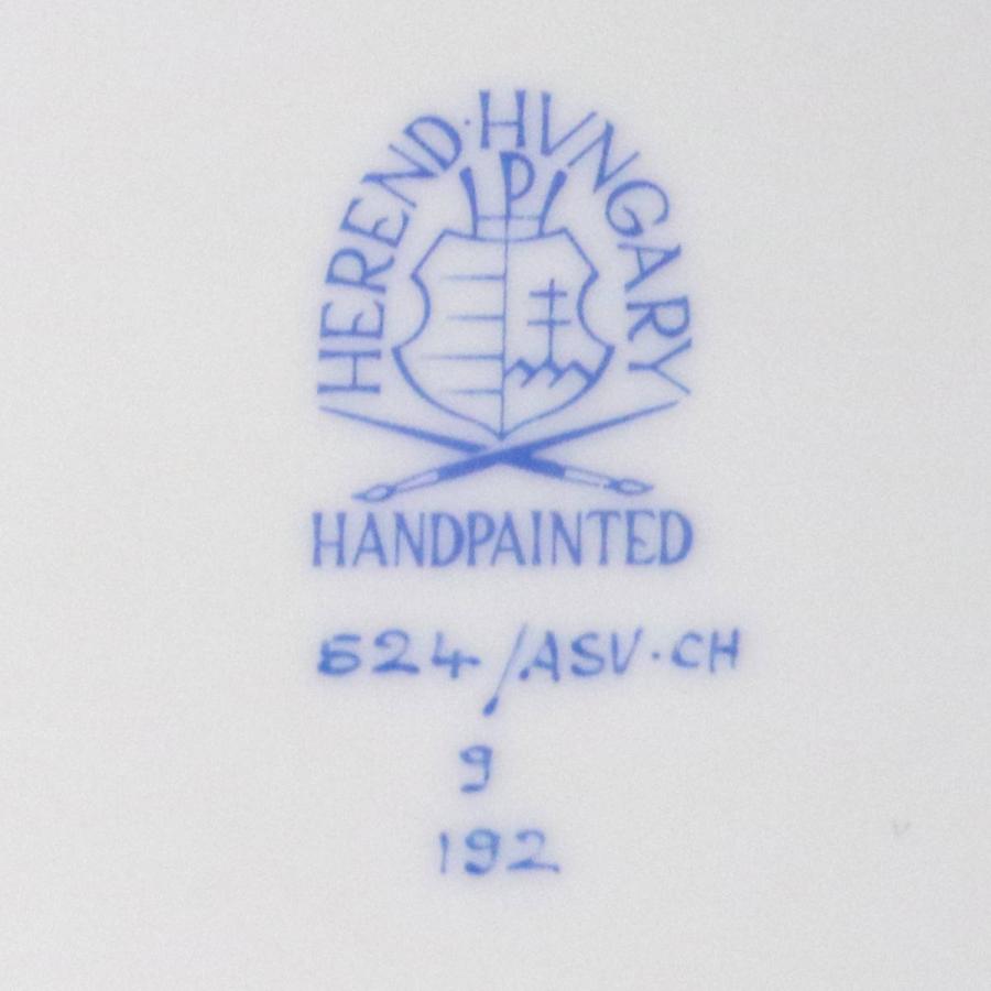 HEREND ヘレンド 大皿 プレートアポニー 3枚 ホワイト×グリーン×金彩 直径約25cm NT Bランク_6