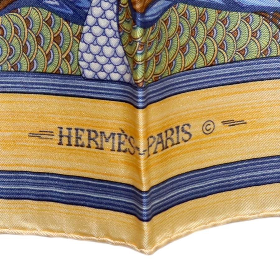 HERMES HERMES/エルメス カレ90 あひるの池 スカーフ シルク100% IS B