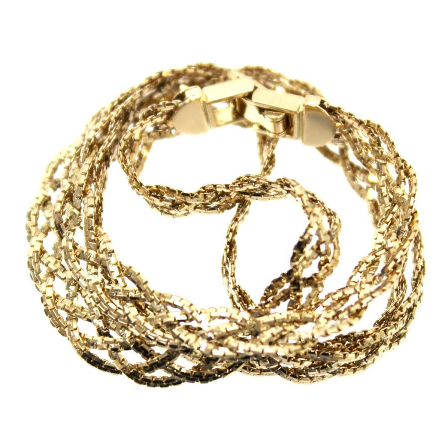 K18/18金 デザイン 4連 スクリュー ネックレス 首周り39cm 重量 12.5g  