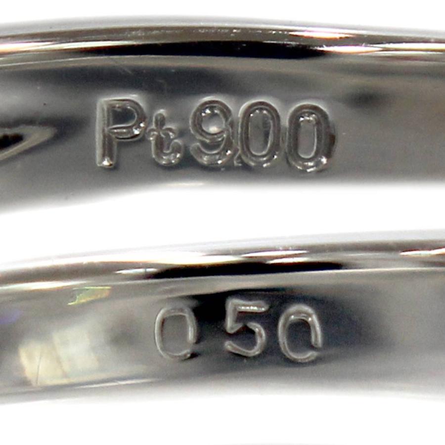 Pt900/プラチナ ダイヤリング D10石 0.50刻印 11号 IS 磨き仕上げ品 Aランクの画像