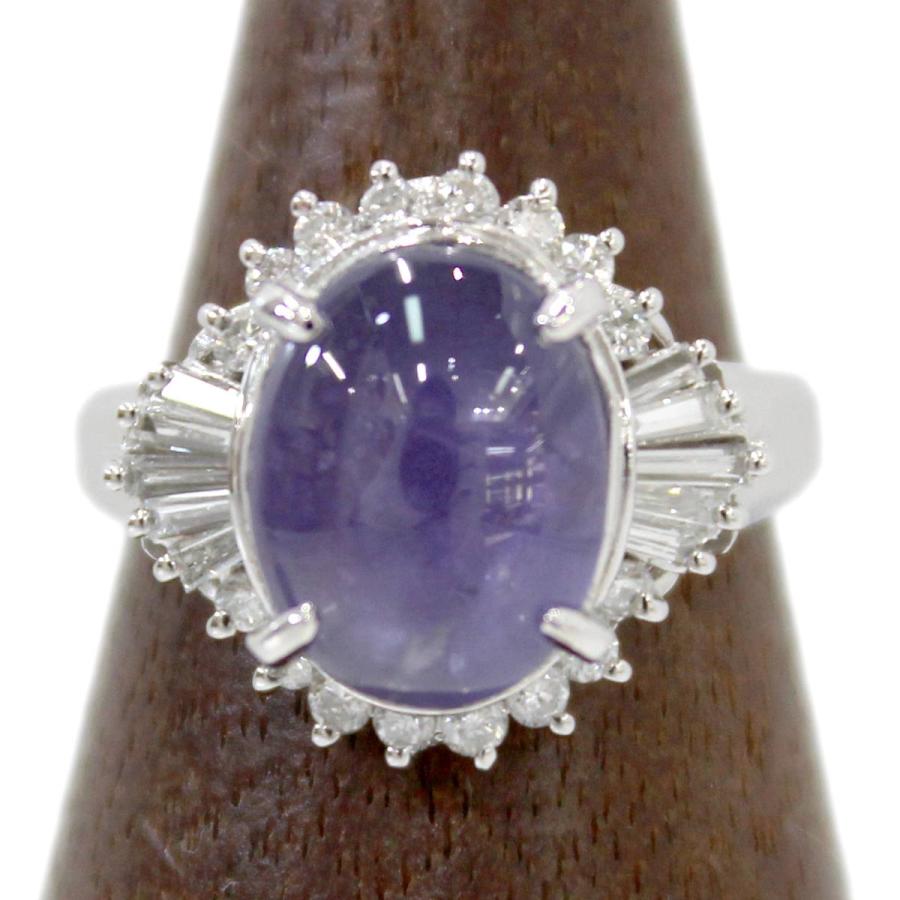 Pt900/プラチナリング 天然スターサファイア3.63ct ダイヤ0.43ct 刻印 8.5号 鑑別書付属 IS 磨き仕上げ品 Aランクの画像