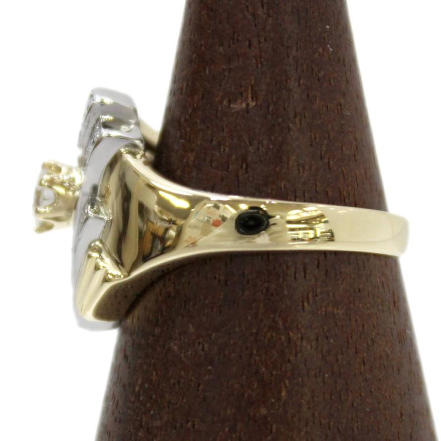 天然 アメジスト ダイヤモンド K18 Pt900 コンビ ダイヤ リング 指輪 K18YG&Pt900コンビ サイズアジャストリング 天然ダイヤモンド 菱