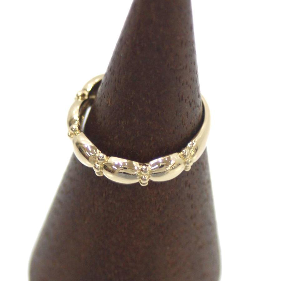 K18/18金 デザインリング 8.5号 2.4g シンプル指輪 IS 磨き仕上げ品 A