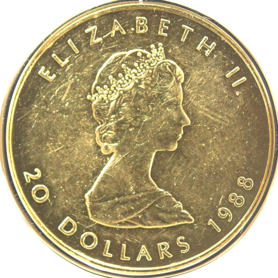 K24/純金 メイプルリーフ金貨 1/2オンス 1988 ペンダントトップ