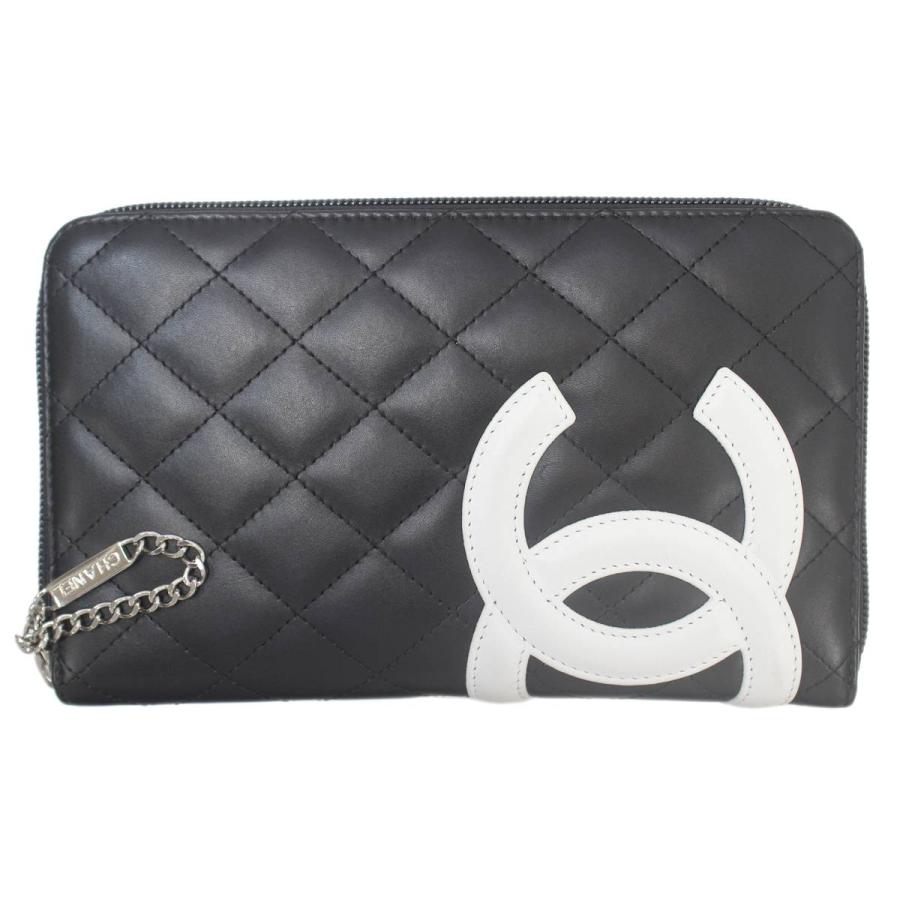 【良品】CHANEL　シャネル　カンボンライン　ココマーク　長財布　ブラック CHANEL（シャネル） ココマーク長財布 カンボンライン ブラック