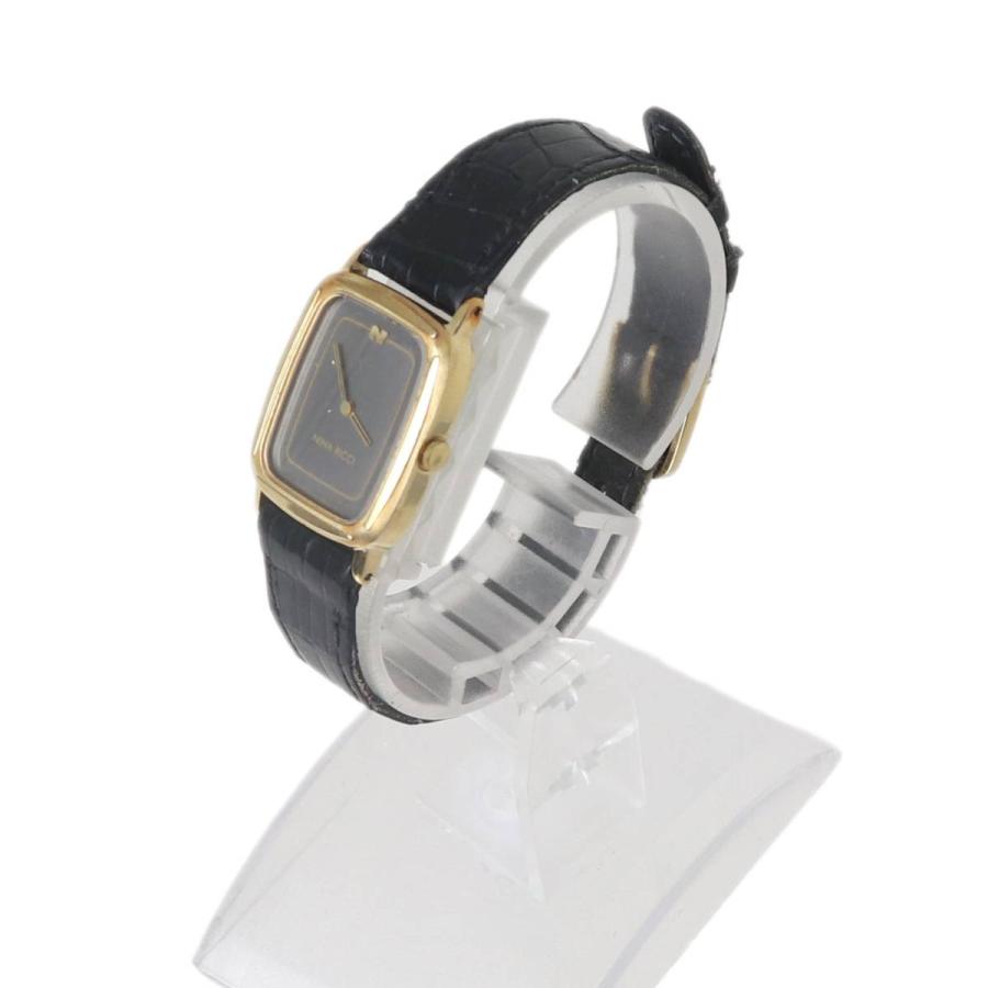 NINA RICCI ニナリッチ SEIKOクオーツ 腕時計 ブラック×ゴールド