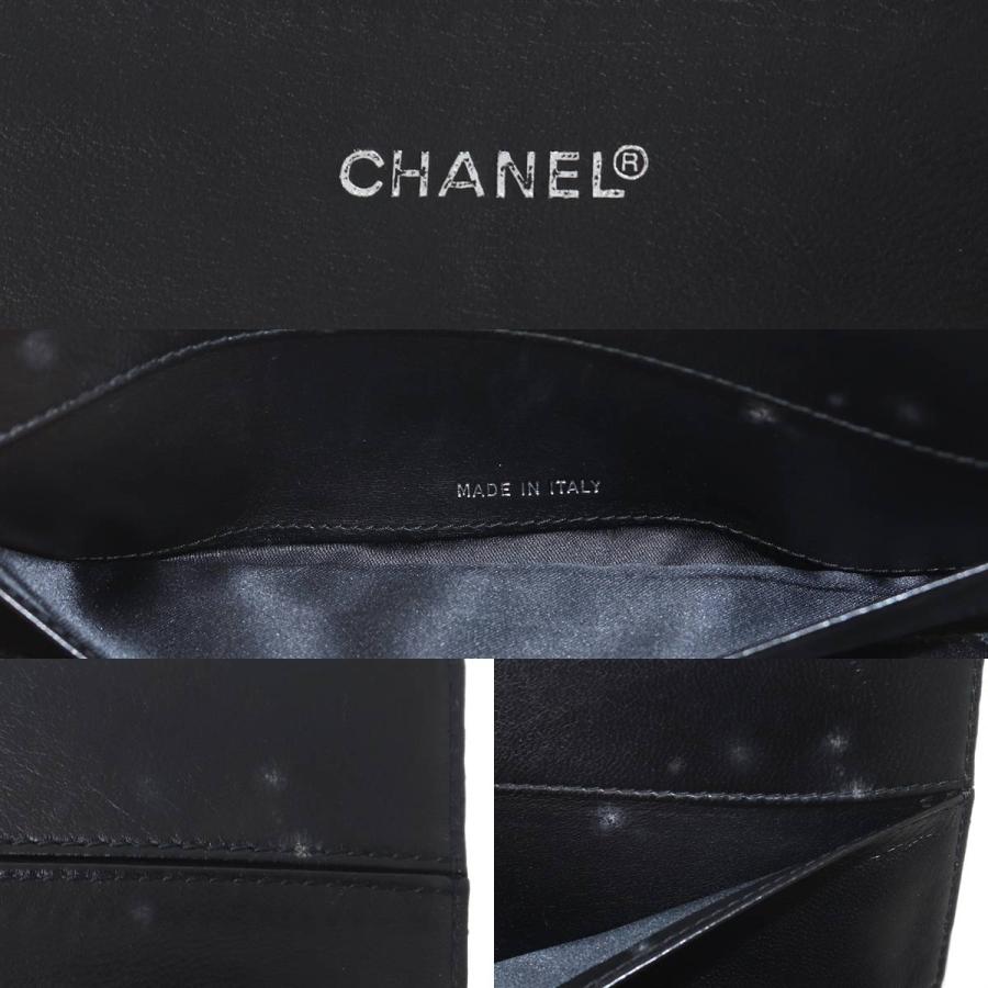 CHANEL ブラックレザー 二つ折り財布ノベルティ CHANEL（シャネル） 二つ折り長財布 ニュートラベルライン ブラック