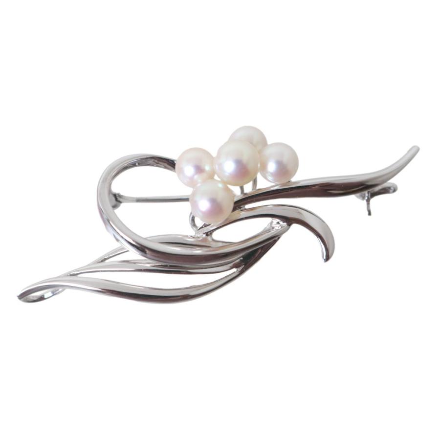 TASAKI（タサキ） 田崎真珠 パール ブローチ 本真珠×SILVER 箱 6×2(cm