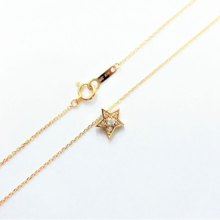 4℃/ヨンドシー スターモチーフ 星 ダイヤ ペンダントネックレス K18
