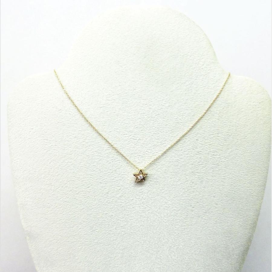 4℃/ヨンドシー スターモチーフ 星 ダイヤ ペンダントネックレス K18 