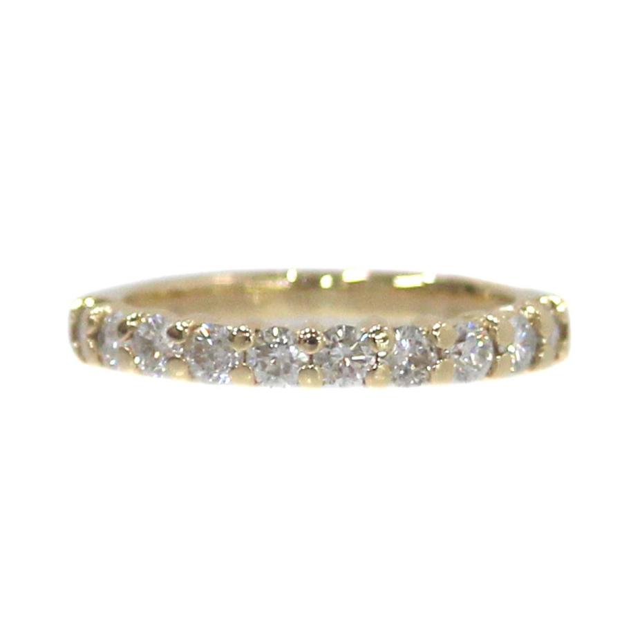 K18 18金 ゴールド ダイヤ ハーフエタニティ リング 指輪 5.5号 0.50ct 2.4g  KA 磨き仕上げ品 Aランクの画像