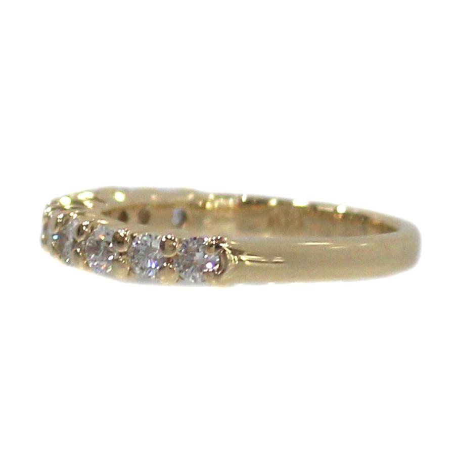 K18 18金 ゴールド ダイヤ ハーフエタニティ リング 指輪 5.5号 0.50ct 2.4g  KA 磨き仕上げ品 Aランクの画像