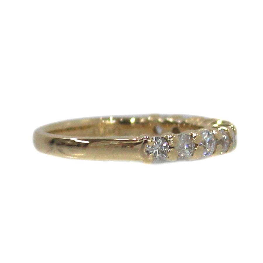 K18 18金 ゴールド ダイヤ ハーフエタニティ リング 指輪 5.5号 0.50ct 2.4g  KA 磨き仕上げ品 Aランクの画像
