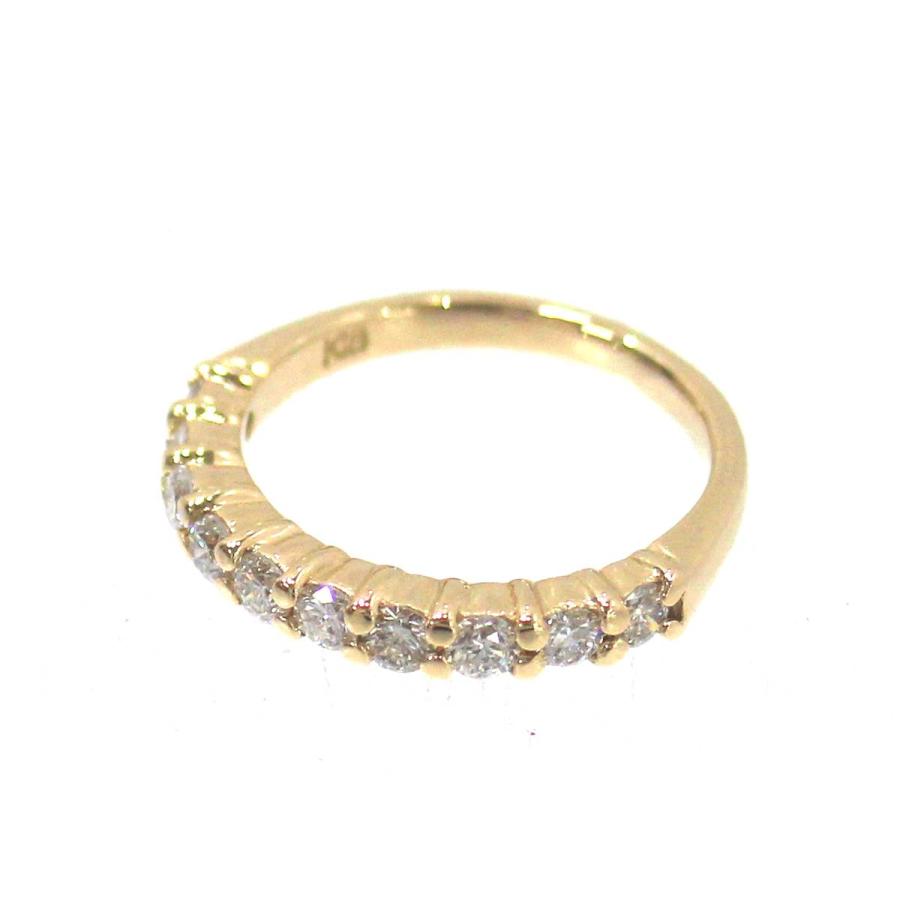K18 18金 ゴールド ダイヤ ハーフエタニティ リング 指輪 5.5号 0.50ct 