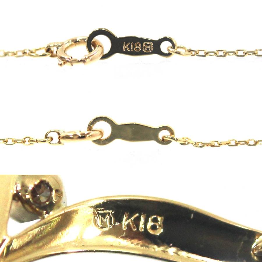 MIKIMOTO（ミキモト） K18 ゴールド パール ダイヤ ネックレス 42cm
