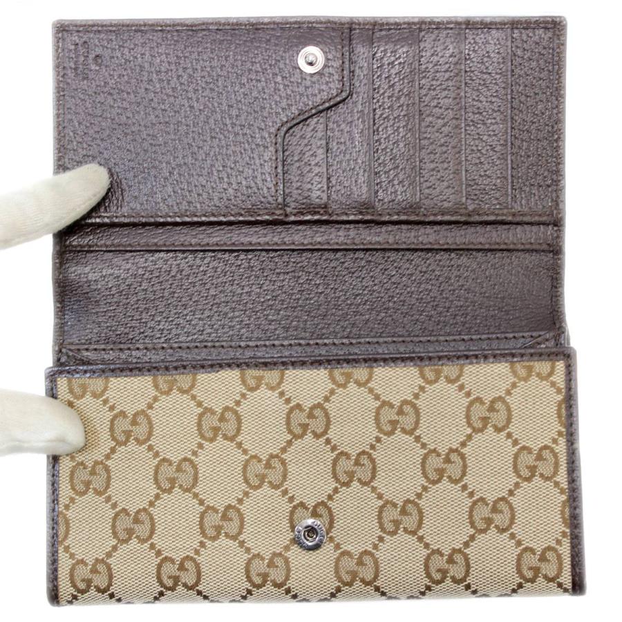 通販の公式 【31】GUCCI グッチ GGキャンバス 折り 長財布 ホック