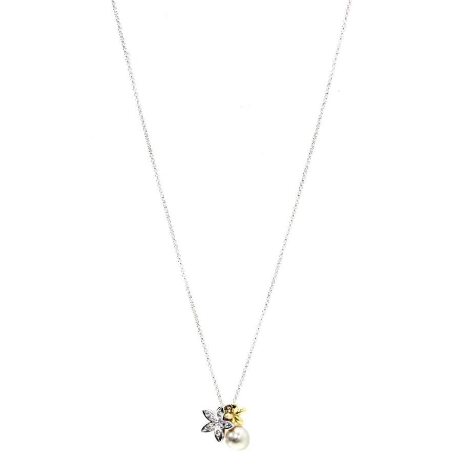 田中貴金属ジュエリー TASAKI K18WG/YG パール ネックレス 田崎