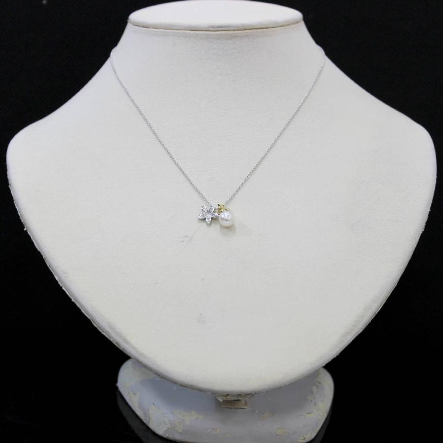 田中貴金属ジュエリー TASAKI K18WG/YG パール ネックレス 田崎