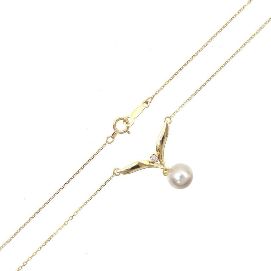 MIKIMOTO（ミキモト） K18 パールトップ ネックレス 1Pダイヤモンド