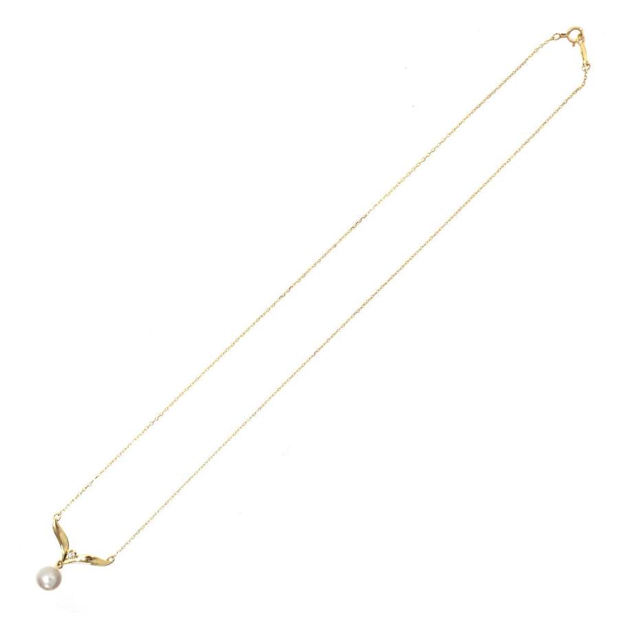 MIKIMOTO（ミキモト） K18 パールトップ ネックレス 1Pダイヤモンド