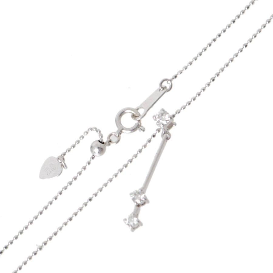 ハッピーアロー ハート&キューピッド ダイヤトップ 0.20ct ペンダントネックレス K18WG 首周り最大約45cm 重量約2.4g NT Bランク