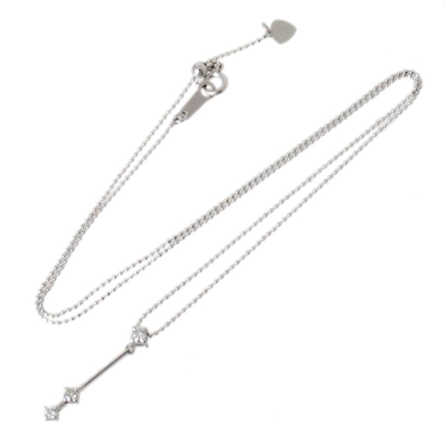 ハッピーアロー ハート&キューピッド ダイヤトップ 0.20ct ペンダントネックレス K18WG 首周り最大約45cm 重量約2.4g NT Bランク_2