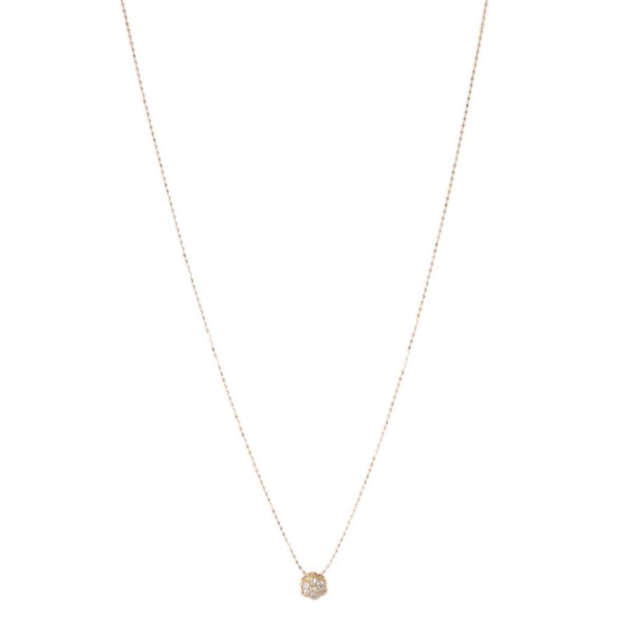 フラワーモチーフ ダイヤトップ 0.15ct カットボールチェーン 