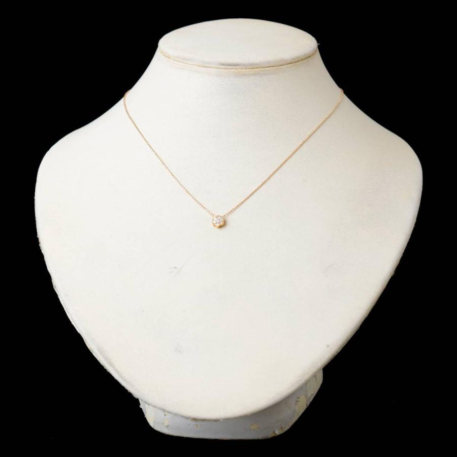 フラワーモチーフ ダイヤトップ 0.15ct カットボールチェーン 