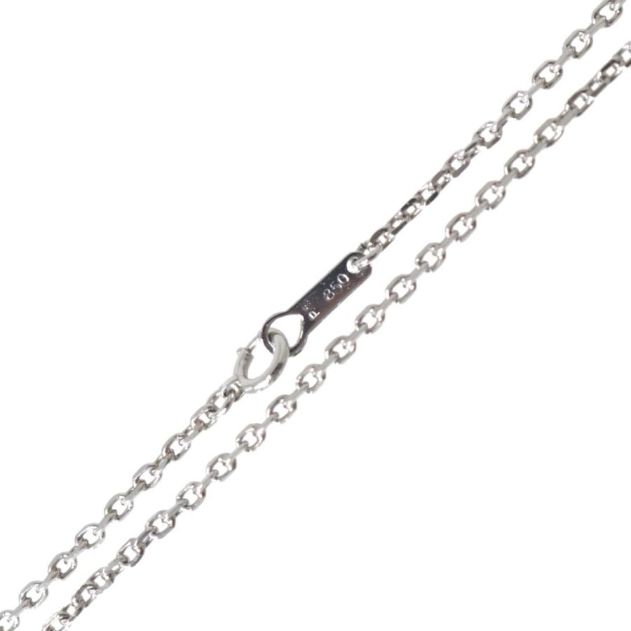 角小豆4面シングル チェーンネックレス Pt850（Pm850刻印） 首周り約  