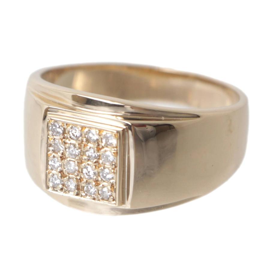 K18 印台リング　指輪　ダイヤモンド　18号 楽天市場】18金 印台 リング 指輪 メンズリング ダイヤモンド 1