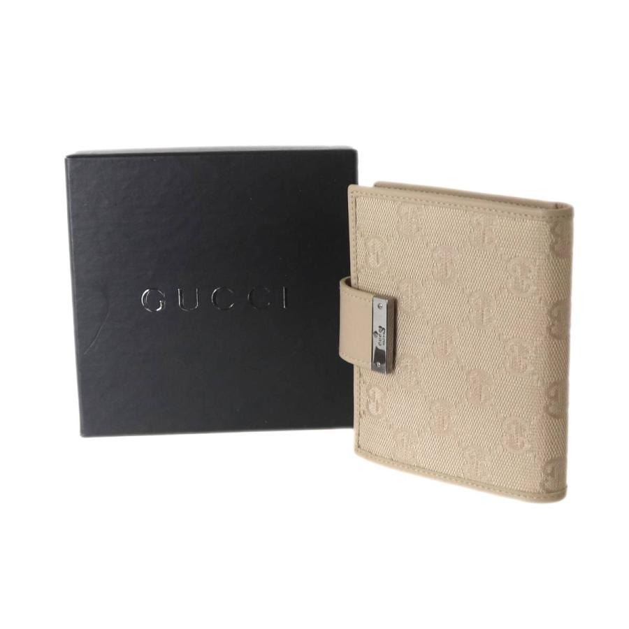 GUCCI（グッチ） 二つ折り財布 GGキャンバス ベージュ系 74211 保存箱