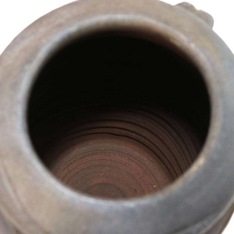 備前焼き 花入れ 花瓶 耳付 箱 胴高約24×胴径約13×口径約6.5(cm