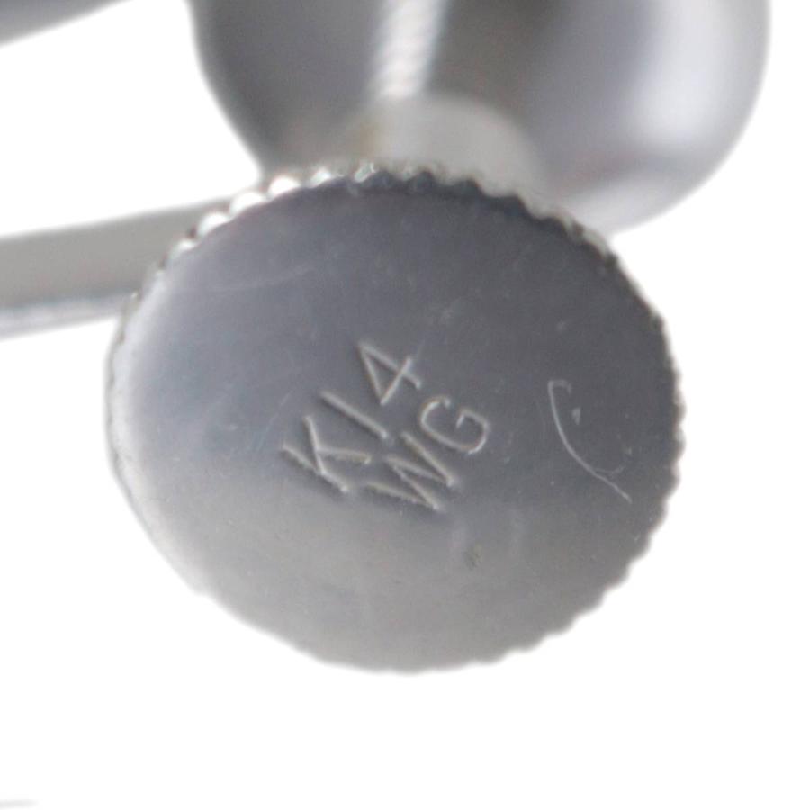 パールイヤリング 本真珠×金具K14WG ピンク系オフホワイト 7.1mm・4.0