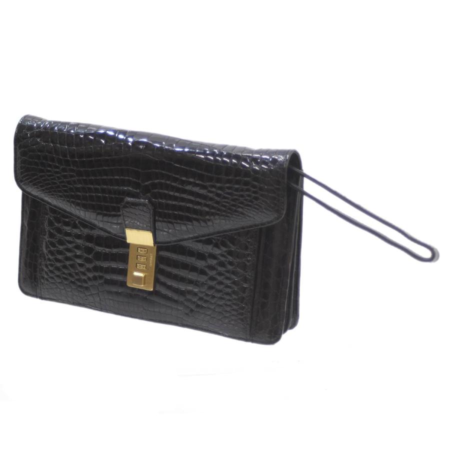 クロコダイル本革　セカンドバッグ　 ダイヤルロック式 sankyo shokai（三京商会） クロコダイル メンズ セカンドバッグ 日本