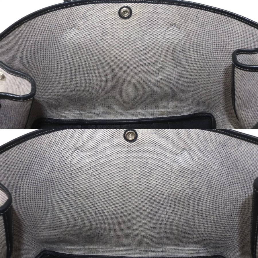 【良品】エルメス HERMES ガーデンパーティーPM トワルアッシュ グレー HERMES エルメス ガーデンパーティPM トワルアッシュ/レザー
