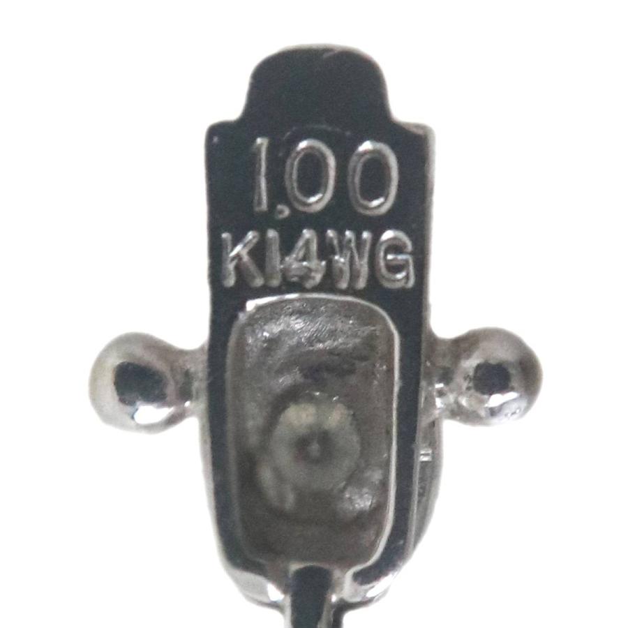 K14WG ホワイトゴールド テニス ブレスレット ダイヤ 17.5cm 1.00ct 