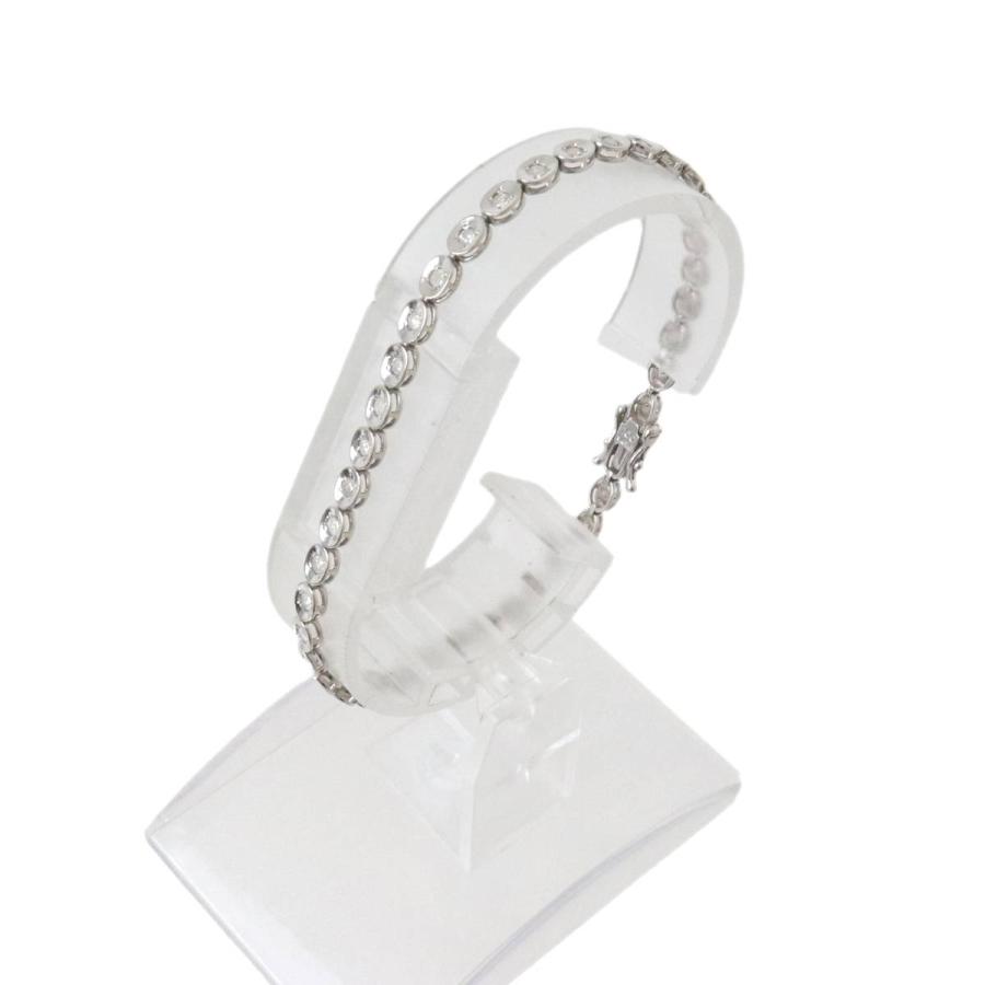 K14WG ホワイトゴールド テニス ブレスレット ダイヤ 17.5cm 1.00ct 