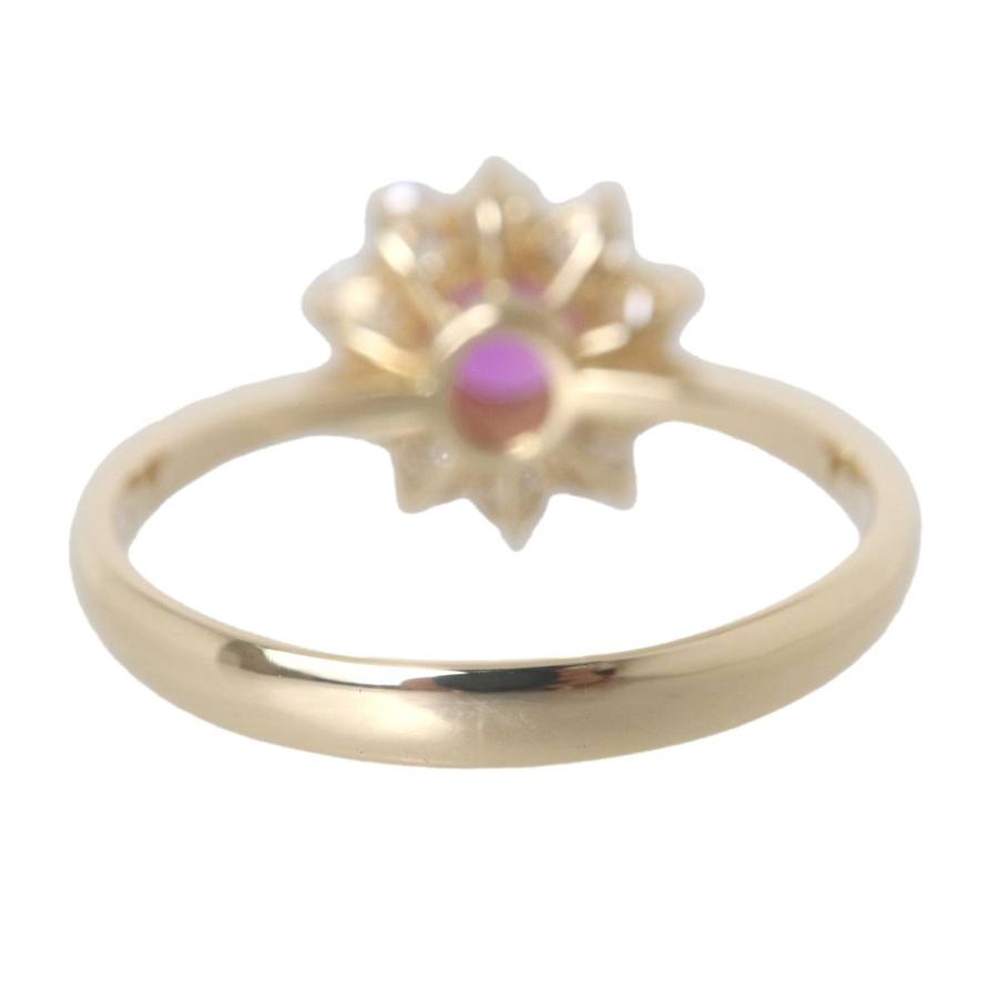 K18 ゴールド ルビー ダイヤ リング 指輪15.5号 0.37ct 0.37ct 3.0g KA 磨き仕上げ品 Aランクの画像