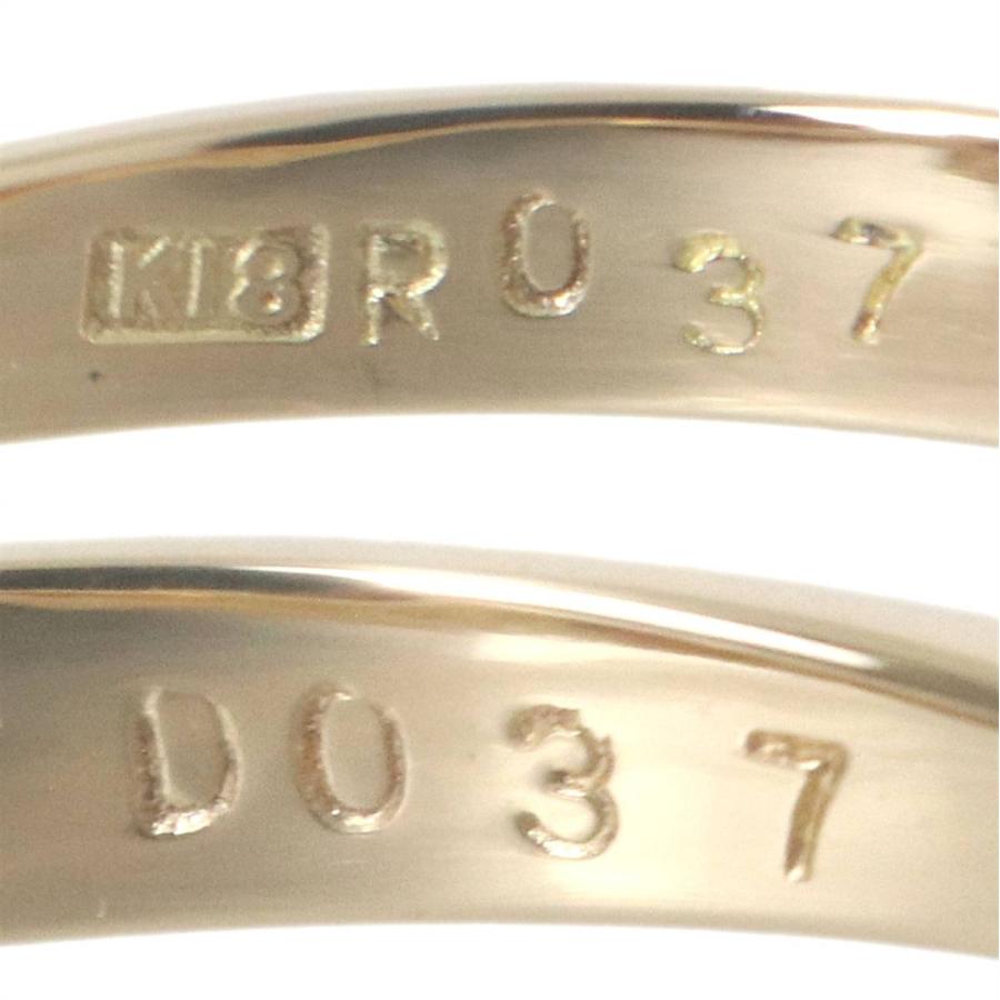 K18 ゴールド ルビー ダイヤ リング 指輪15.5号 0.37ct 0.37ct 3.0g KA 磨き仕上げ品 Aランクの画像