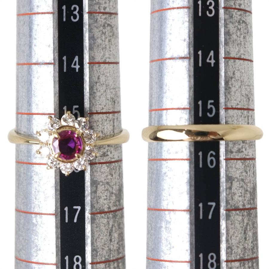 K18 ゴールド ルビー ダイヤ リング 指輪15.5号 0.37ct 0.37ct 3.0g KA 磨き仕上げ品 Aランクの画像