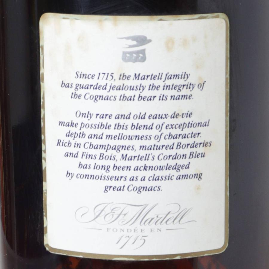古酒 MARTELL CORDON BLEU マーテル コルドンブルー オールド クラシック コニャック クリアボトル シルバーキャップ 1000ml 40％ NT