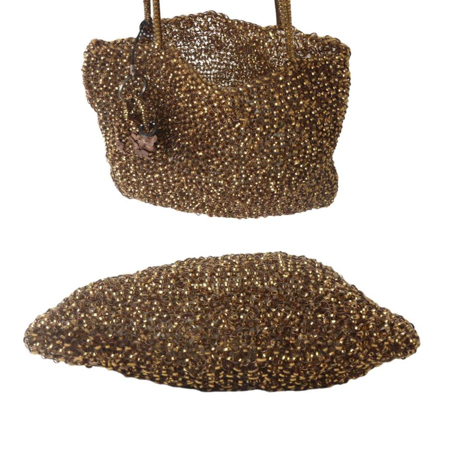 ANTEPRIMA（アンテプリマ） ワイヤー ハンドバッグ メタリックゴールド