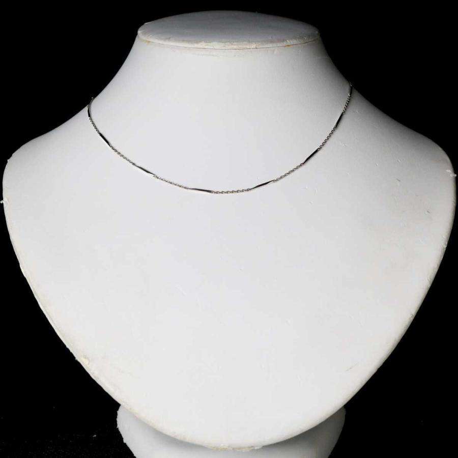 切子&角小豆 カットバー 切子アズキチェーンネックレス Pt850/プラチナ  